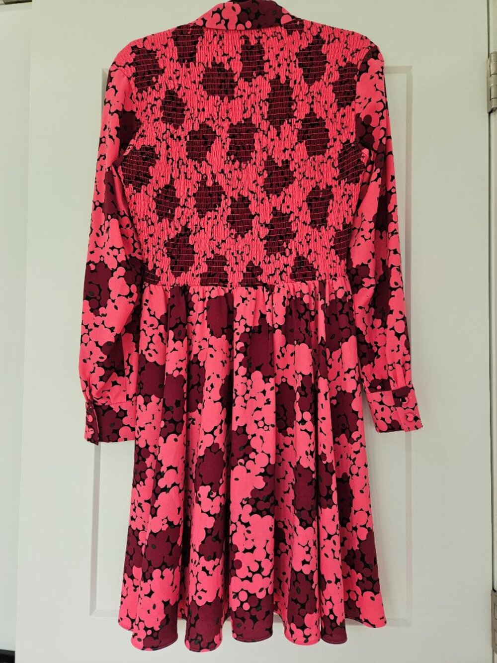 Pink and burgundy flower dress size 4 - Picture 3 of 4